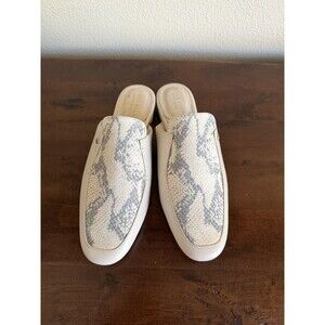 Cole Haan Grand Series Ryan Leather Snakeskin Embossed Mules in Pumice Size 7B